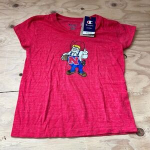 NWT Champion University of Nebraska Huskers Mascot Red Shirt T-Shirt Women SMALL